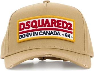 Dsquared2 Logo Patch Cap - Heren - Petten - Beige - ONE Size - Katoen - Accessoires