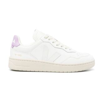 Veja Sneakers, female, White, 5 UK, White Leather Trainers with Logo Print