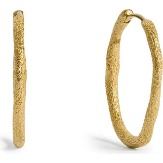 Monica Vinader Medium Antica Slim Hoop Earrings in 18K Gold Vermeil at Nordstrom