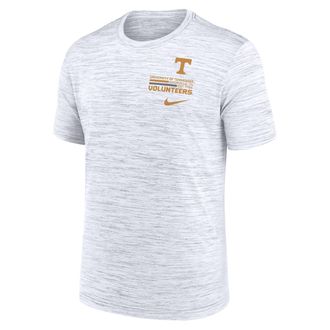 Nike Tennessee Campus Chest Stack Velocity Nike Mens Dri-FIT College T-Shirt in White | NKPQ10AUTN-72A