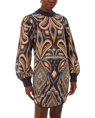 Farm Rio Farm Rio Wool-Blend Ikat Sweaterdress