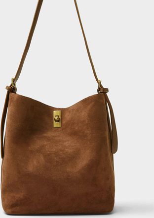 Simons Womens Belt-strap faux-suede bag