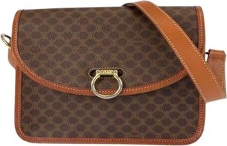 Celine Pre-owned Cross Body Bags, female, Brown, Size: ONE SIZE Pre-owned Macadam PVC Leather Shoulder Bag