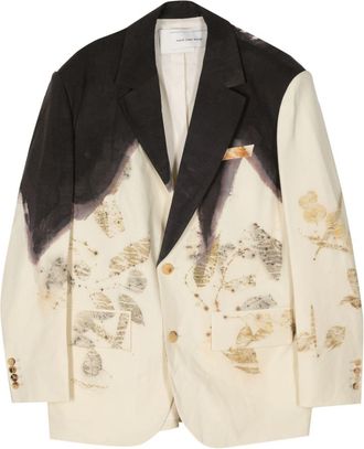 Feng Chen Wang natural-dye single-breasted blazer - women - Triacetate/Wool/Spandex/Elastane/Cotton/Polyester - S - White