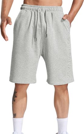 Generic Mens Cotton Basketball Shorts - Casual Summer Beach Drawstring Elastic Waist Vacation Running Training Fitness Half Pants Lounge Night Wear Shorts Gre