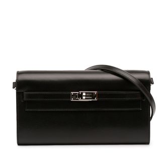 Herm&egrave;s Black Box Calf Kelly To Go Wallet