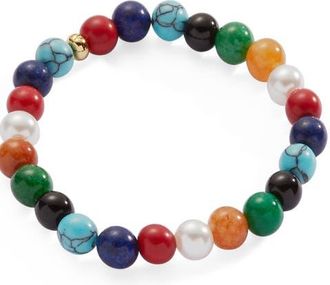 Alex and Ani Moonlight Beach Beach Beaded Stretch Bracelet in Multi at Nordstrom