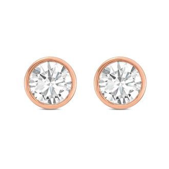 Diana M. Jewels 14KT ROSE GOLD LAB GROWN ROUND STUDS IN A BEZEL SETTING WEIGHING 4.00 CTS TW