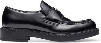 Prada BRUSHED LEATHER LOAFERS WITH LOGO - Prada - Man