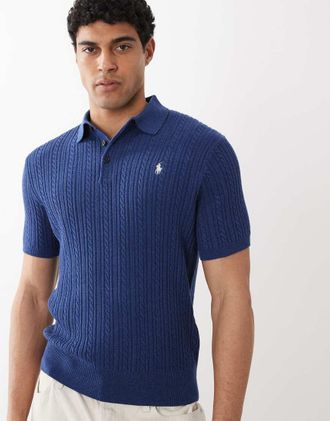 Polo Ralph Lauren Polo in maglia di cotone blu navy con logo