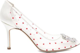 Manolo Blahnik 95 mm Hansigi pumps - Wit