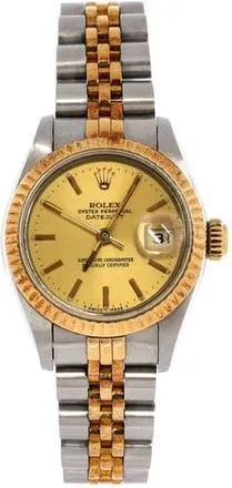 Rolex Oyster Perpetual Datejust Automatic Watch Stainless Steel and Yellow Gold 26 in Metallic Gold at Nordstrom