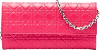 Dior Pre-owned Vintage Quilted Shoulder Bag - Dames - Vintage Clutch - Roze - ONE Size - Leer - Vintage