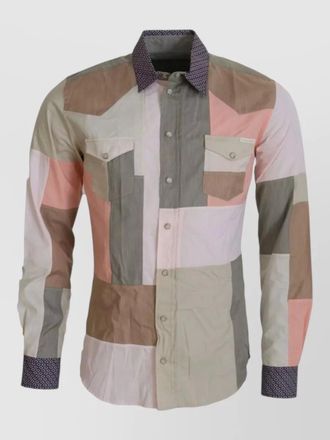 Dolce & Gabbana slim patchwork cotton shirt