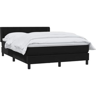 vidaXL Cama Box Spring Con Colch&oacute;n Terciopelo Negro 160x210 Cm Vidaxl