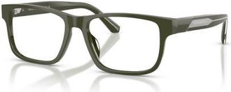 Emporio Armani 54mm Rectangle optical glasses in Green at Nordstrom