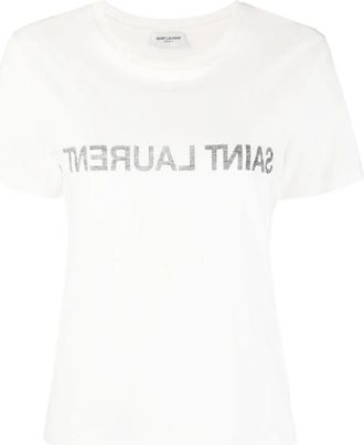Saint Laurent T-Shirt mit umgekehrtem Logo-Print