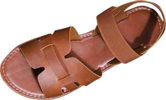 Generic Brown Womens Open Toe Sandals with Breathable Upper for Warm Weather