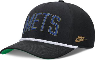 Nike New York Mets Rise Nike Mens MLB Adjustable Hat in Black | NB4508ZENMT-D8K