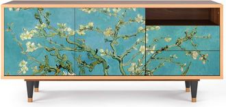 StoryZ Mueble de TV azul 2 cajones y 2 puertas L 125 cm