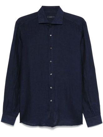 Fay linen shirt - men - Linen/Flax - 43 - Blue
