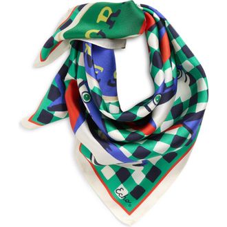 Echo Tinned Fish Silk Bandana in Leaf Green at Nordstrom