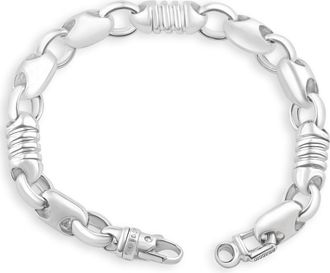 Pompeii3 Mens Figaro 14k Gold (92gram) or Platinum (172gram) 10.5mm Link Bracelet 9