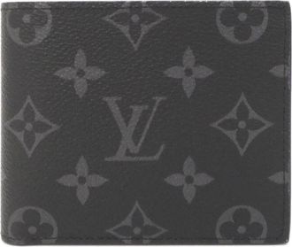 Louis Vuitton Black Coated Canvas Wallet (Bi-Fold) (Pre-Owned)
