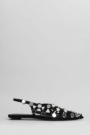 The Attico Sandali flats Grid in pelle nera