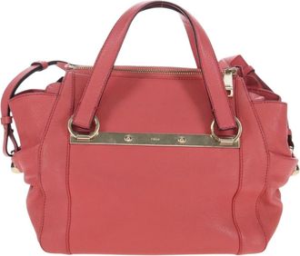 Chlo&eacute; Bridget Convertible Satchel Leather Pink Leather Handbag (Pre-Owned)