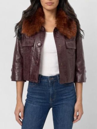 Chlo&eacute; leather cropped jacket