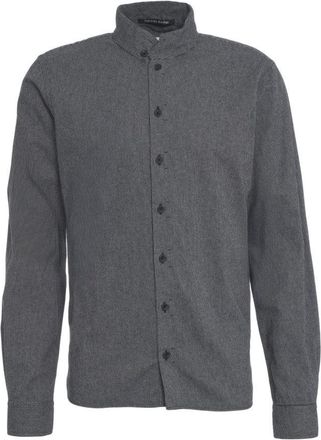 Hannes Roether Mandarin Collar Shirt With Striped Texture