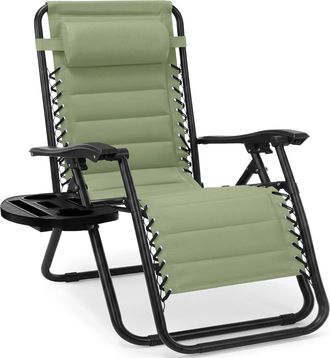 Best Choice Products Padded Zero Gravity Chair with Side Tray & Adjustable Headrest