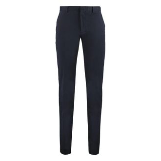 Ermenegildo Zegna Pantaloni in Cotone con Tasche ed Elastan - - Trousers - Uomo - Blu - M