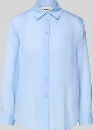 Stefanel Relaxed Fit Hemdbluse aus Lyocell-Mix in Hellblau, Gr&ouml;&szlig;e 36