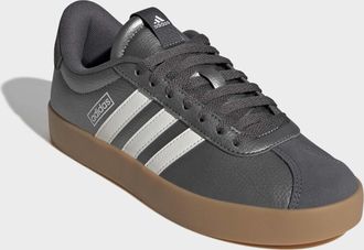 adidas Sneaker ADIDAS SPORTSWEAR VL COURT 3.0, Damen, Gr. 38,5, iron metallic, core wei&szlig;, grau five, Leder, Synthetik, Schuhe Sneaker, inspiriert vom Design 