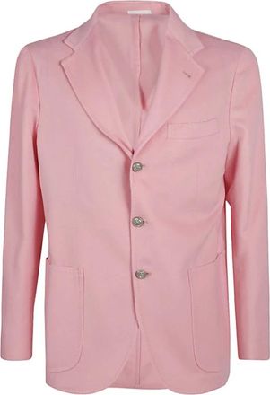 Sartorio Napoli Blazers, male, Pink, Size: 2XL Single-breasted Wool Jacket