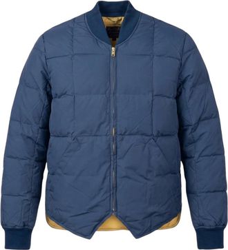 CHESAPEAKE'S Down Jacket Lumberjack HBT Waxed - Heren - Bomber jackets - Blauw - L - Leer - Jassen