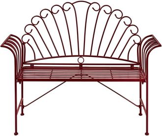 Beliani Banco Para Exterior 2 Plazas De Metal Con Apoyabrazos Acampanados Estilo Vintage Borgo&ntilde;a Cavinia