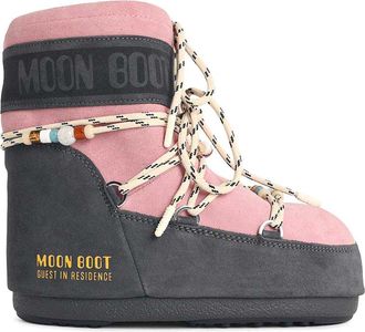 Moon Boot Icon Low Pink Suede Boots