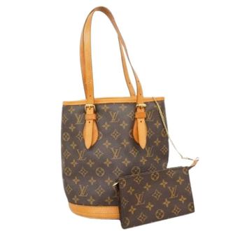 Louis Vuitton Pre-owned Bucket Bags, female, Brown, Size: ONE SIZE Pre-owned Vintage Canvas Tote Bag