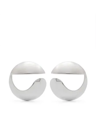 Coperni C-logo earrings - women - Brass - One Size - Silver