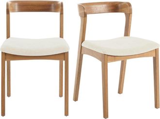 Moloo de roble macizo y tela Bliss Ecru (x2)