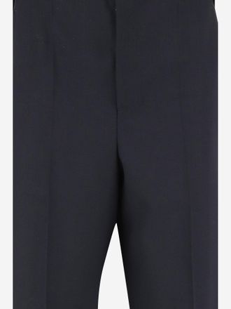 Saint Laurent Mens Wool Pants Dark Navy Trousers