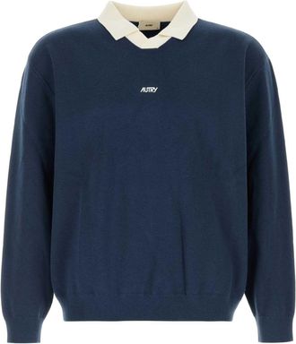 Autry Blue Knit Oversize Polo Shirt