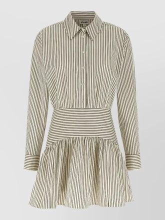 Staud rocco dress striped waist detail long sleeves