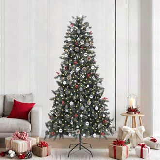 vidaXL &Aacute;rbol De Navidad Artificial Verde 240 Cm Pvc, Pl&aacute;stico Y Acero