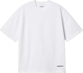 Carhartt Work in Progress White Logo Crew Neck T-Shirt