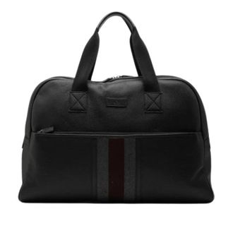 Gucci Pre-owned Sherry Line Boston Bag - Heren - Vintage Weekendtas - Zwart - ONE Size - Leer - Vintage