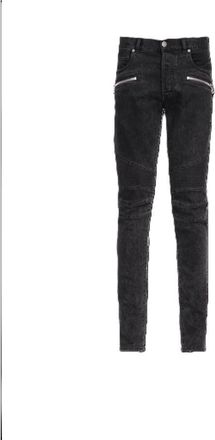 Balmain MenS Black Ribbed Slim Jeans, Size 36